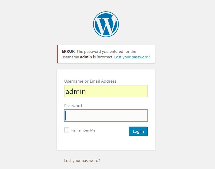 The screen used to sign into WordPress, where attackers typically inject their attack, the login screen is essentially the brute force attack vector