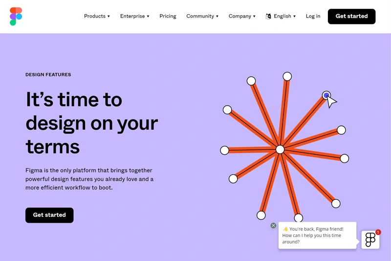 Screenshot of the Figma website, the design tool this article discusses