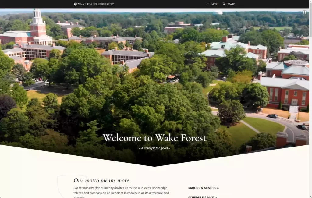 Website for Wake Forest University