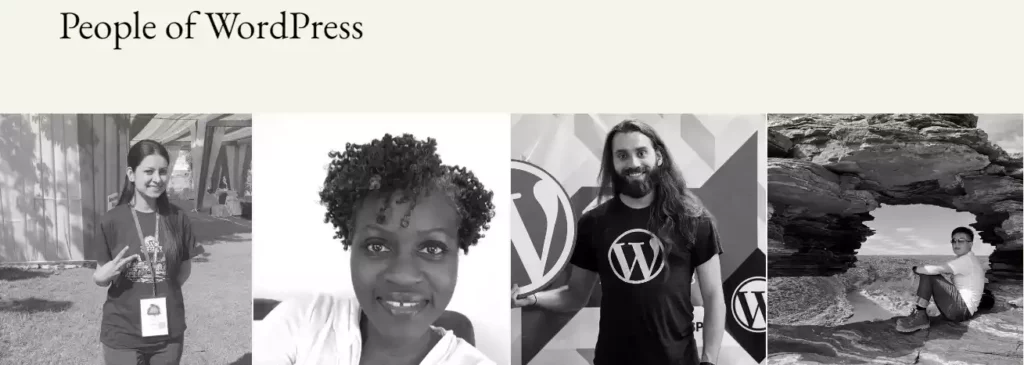 From the WordPress website, showing some of the people who make WordPress